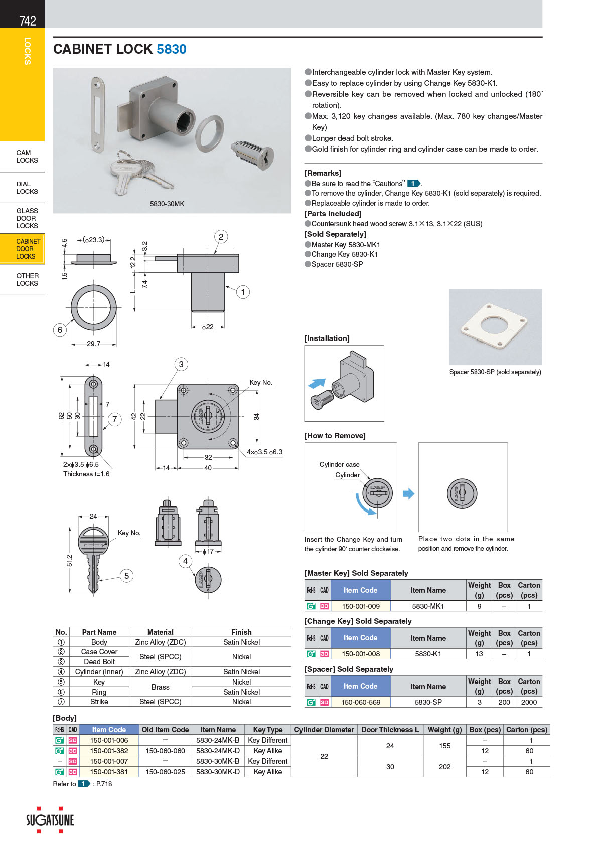 CABINET LOCK - Sugatsune Europe